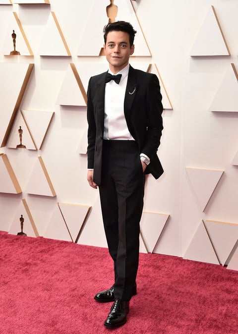 Rami Malek arrives at the Oscars on Sunday, March 27, 2022, at the Dolby Theatre in Los Angeles. (Photo by Jordan Strauss/Invision/AP)