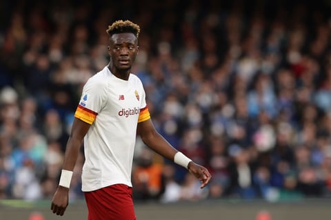 Foto Alessandro Garofalo/LaPresse 
18 aprile  2022 Napoli, Italia 
sport calcio 
Napoli vs Roma  - Campionato di calcio Serie A TIM 2021/2022 - stadio Diego Armando Maradona 
Nella foto: Tammy Abraham (AS Roma); 