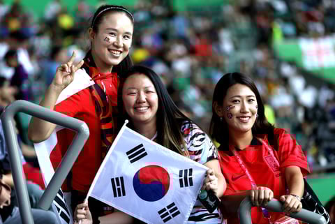 La afición del Korea Vs. Uruguay