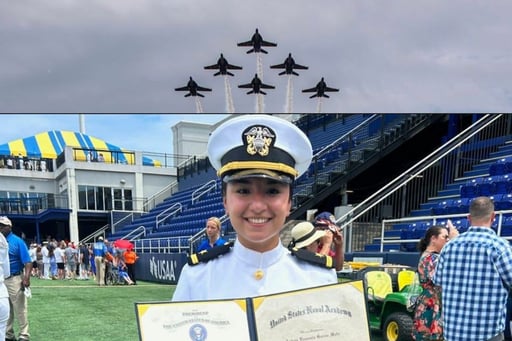 Imagen Lagunera Andrea García se gradúa de la Escuela Naval de los Estados Unidos