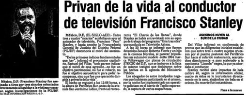Noticia. Con esta nota informó El Siglo de Torreón la muerte del conductor de TV.