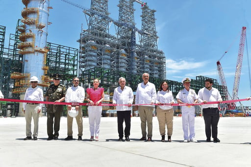 Inauguración de la primera etapa de la refinería Olmeca en Dos Bocas, Tabasco. Imagen: Presidencia