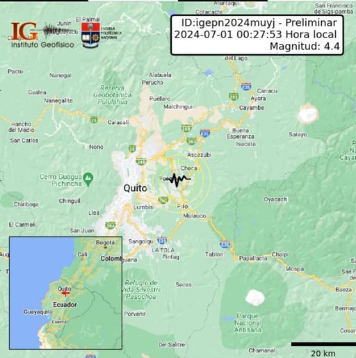 Imagen Un sismo de magnitud 4.2 sacude Quito, la capital de Ecuador