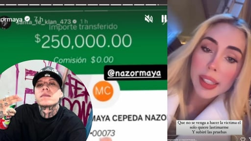 Imagen Santa Fe Klan y Maya Nazor en polémica; él exhibe el dinero que le da