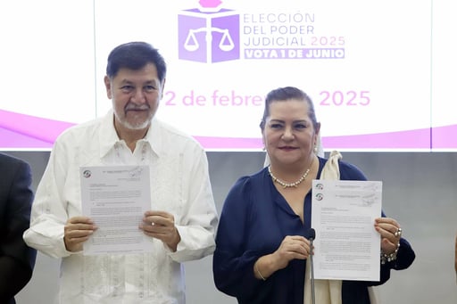 Imagen Senado entrega listas de candidaturas de la elección judicial al INE