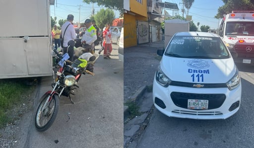 Imagen Adulto mayor resulta lesionado tras impactar su moto contra un taxi en Gómez Palacio