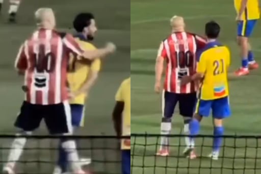 Imagen 'Bofo' Bautista agrede a exjugador en partido de leyendas Chivas vs América | VIDEO