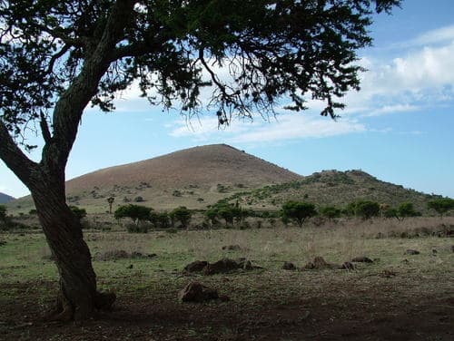 Vestigio. El Volcán de Maika, uno de los más conocidos del municipio de Poanas, se encuentra ubicado en la Sierra de Cieneguilla.
