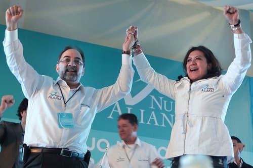 Panal. Luis Castro Obregón y Mónica Arriola, fueron elegidos este jueves como presidente y secretaria general, respectivamente del Partido Nueva Alianza.