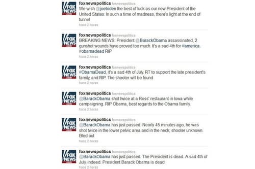 Hackean cuenta de Fox News para anunciar 'muerte' de Obama