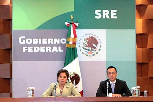 SRE. La secretaria de Relaciones Exteriores, Patricia Espinosa, durante conferencia de prensa.