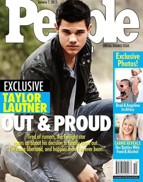 Taylor Lautner fue víctima de un fotomontaje en el que supuestamente afirmaba su homosexualidad.