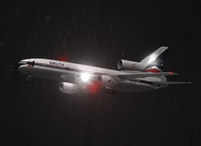 Imagen renderizada del vuelo 191 de Delta Airlines. INTERNET