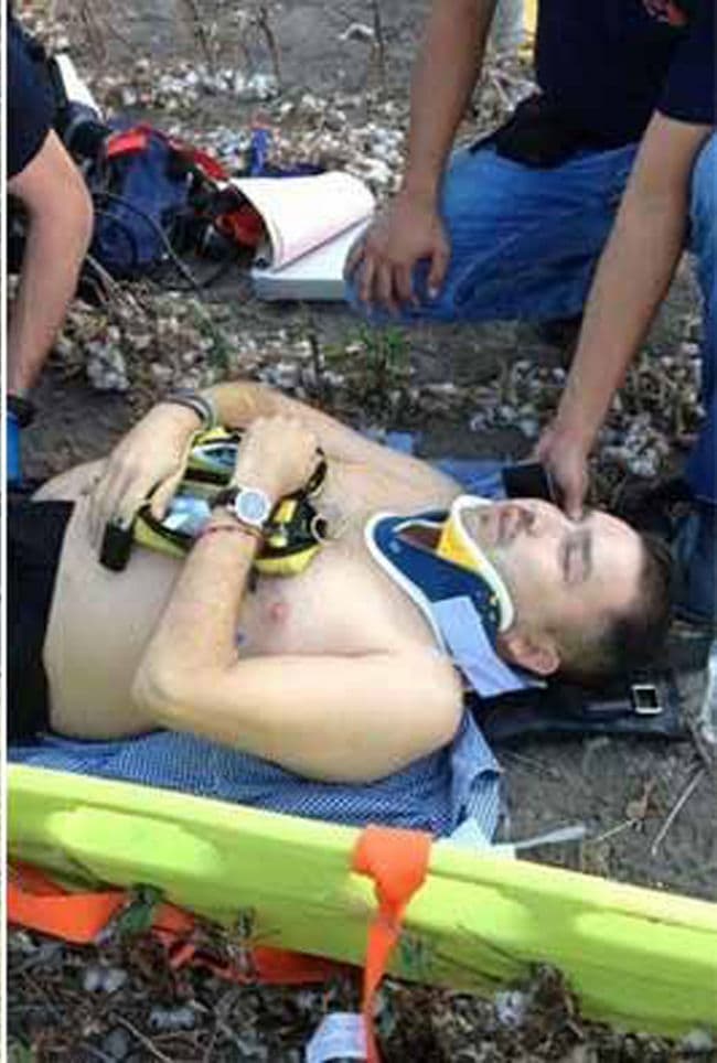 Accidente. Poncho Lizárraga sufrió varios golpes en el cuerpo por lo que su estado es delicado.
