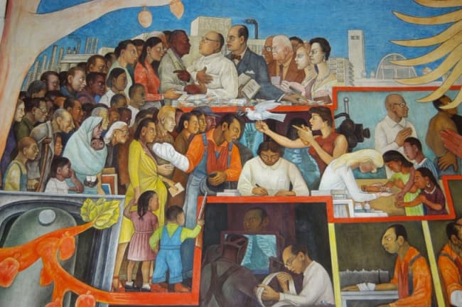 El pueblo en demanda de salud (fragmento), Diego Rivera.