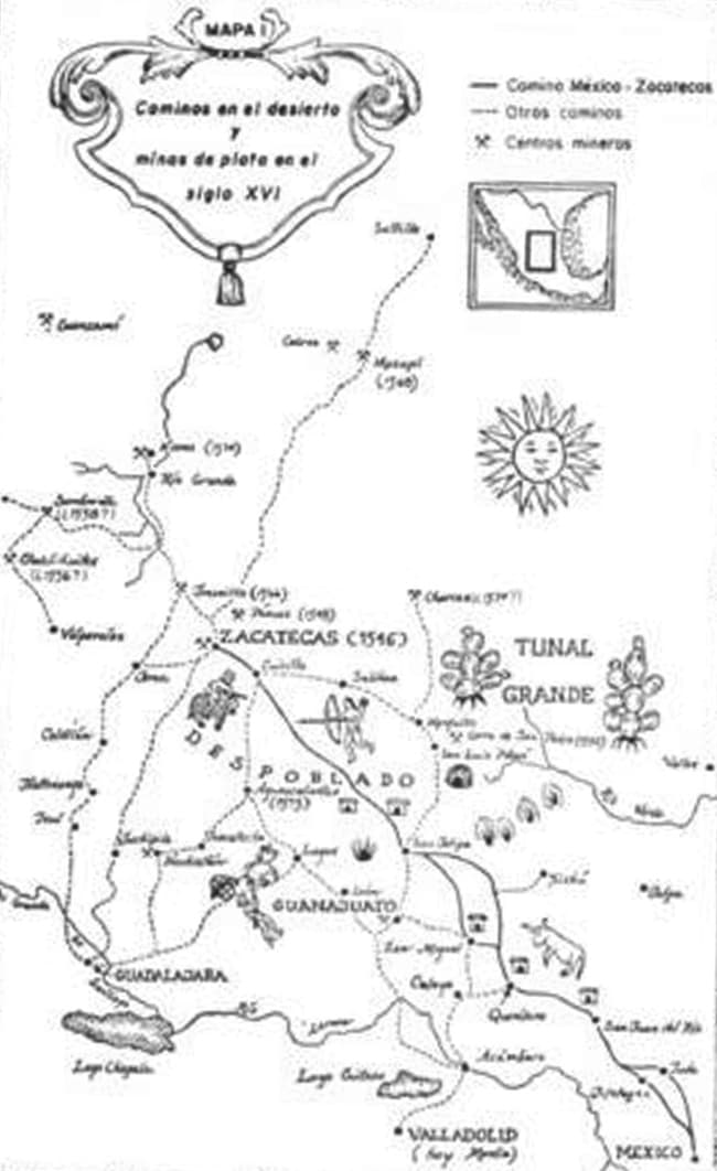 Caminos en el desierto y Minas de Platas en el siglo XVI, Philip Powell.