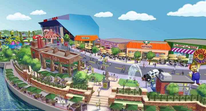 Proyecto. Imagen donde se ve una representación digital de cómo será la ciudad ficticia de Springfield.