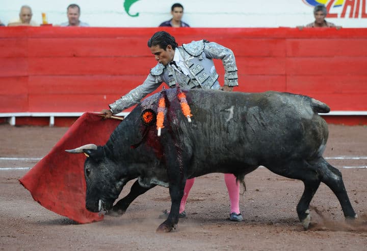 José Miguel Ibarra, 'Joseli', estuvo valiente y voluntarioso en el mano a mano que sostuvo con Arturo Macías 'El Cejas', y de recompensa recibió dos orejas. (Fotografías de Jesús Galindo López)