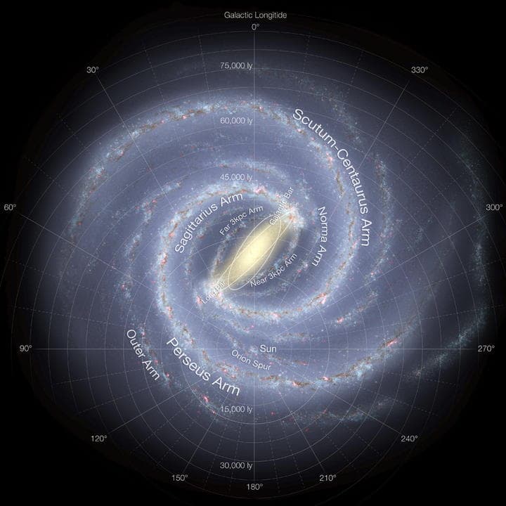 El bulbo de la Vía Láctea, 'una de las zonas más importantes y más masiva de la galaxia', es una región del espacio poco conocida porque se encuentra oscurecida por 'densas nubes de gas y polvo'. (EFE)