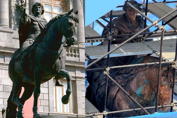 El uso de ácido nítrico en el monumento durante la restauración eliminó la pátina que protegía la superficie y una cantidad de metal de la aleación de bronce. (El Universal)