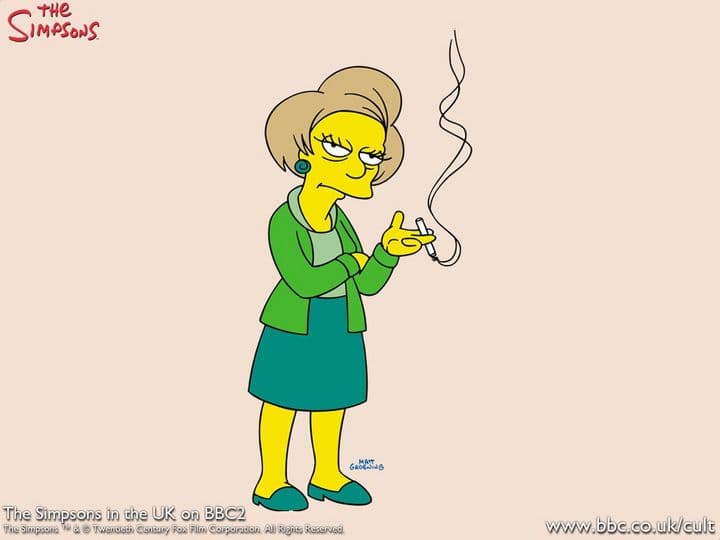 Deceso. Marcia hacía la voz de la maestra Edna Krabappel.