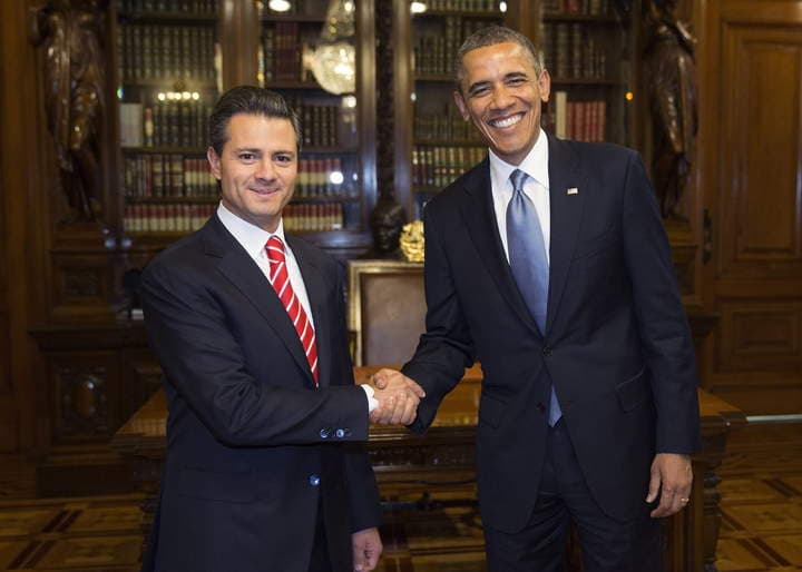 Peña Nieto acompañado por el canciller, José Antonio Meade, le darán la bienvenida al mandatario estadunidense. (Archivo)