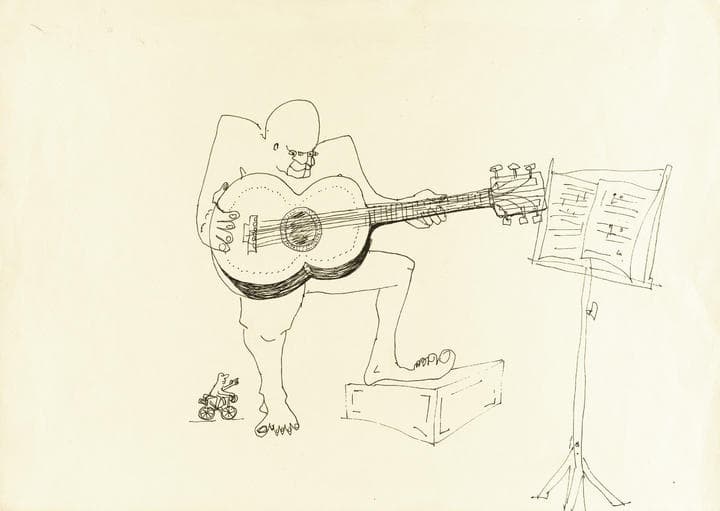 Extravagantes dibujos, poemas y prosa creados por John Lennon se ofrecerán en subasta la próxima semana en la casa Sotheby's de NY. (AP)