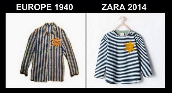 La playera ha causado polémica por su parecido a los uniformes que vistieron presos judíos en campos de concentración nazis. (Twitter)