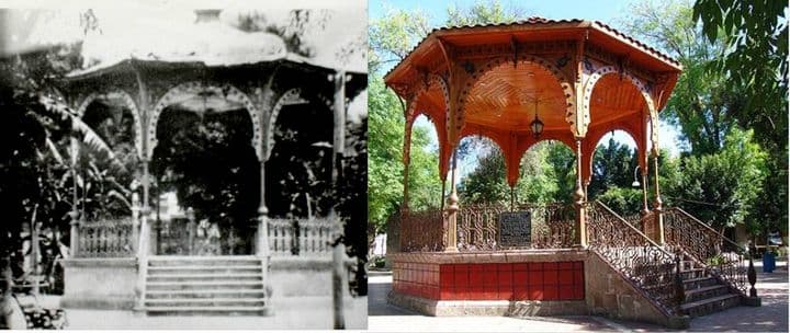 Kiosco Plaza Principal de 1907 y 2014.