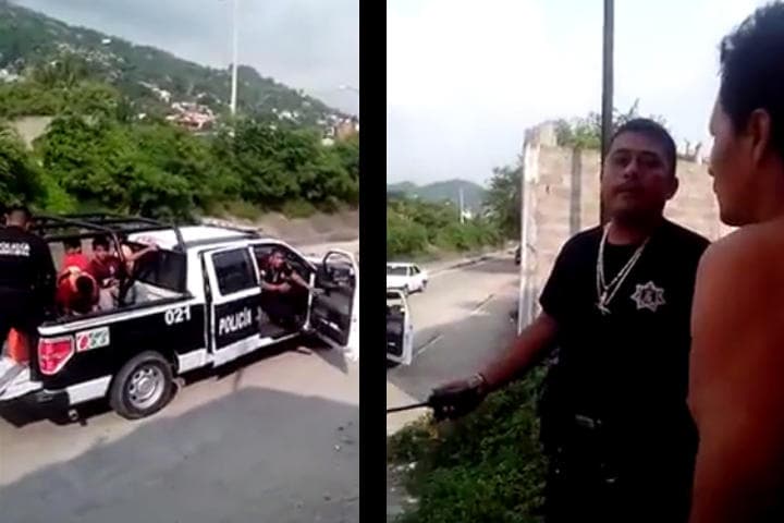 Los agentes llevaban a bordo de la patrulla a cuatro niños. (YouTube)
