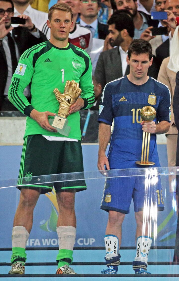 Neuer y Messi fueron finalistas en la Copa del Mundo de Brasil 2014. (Archivo)