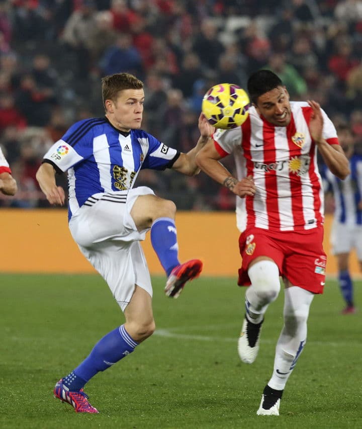 Arrancó la jornada 23 de la Liga de España con el duelo Real Sociedad 2-2 Almería, la sede fue el estadio Mediterráneo. (EFE)