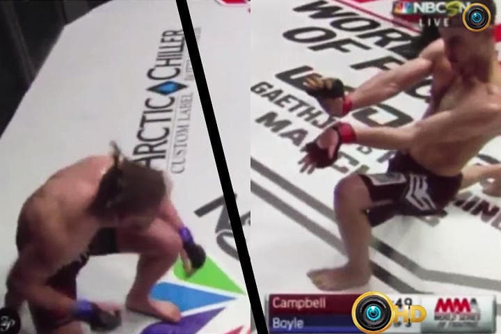 La acción del combatiente fue captada a la perfección por las cámaras de televisión. (YOUTUBE)