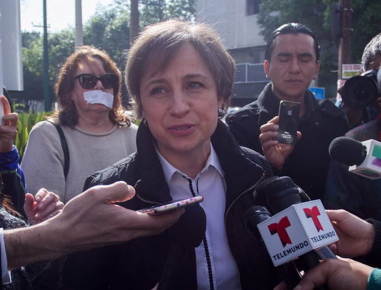 Pelea. La periodista mantiene el pulso a MVS (Archivo)
