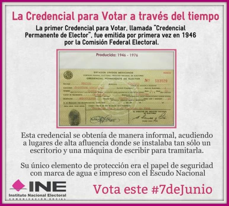 La anteriormente conocida como 'Credencial Permanente de Elector' fue emitida por primera ocasión en 1946 por la entonces Comisión Federal Electoral. (Especial)
