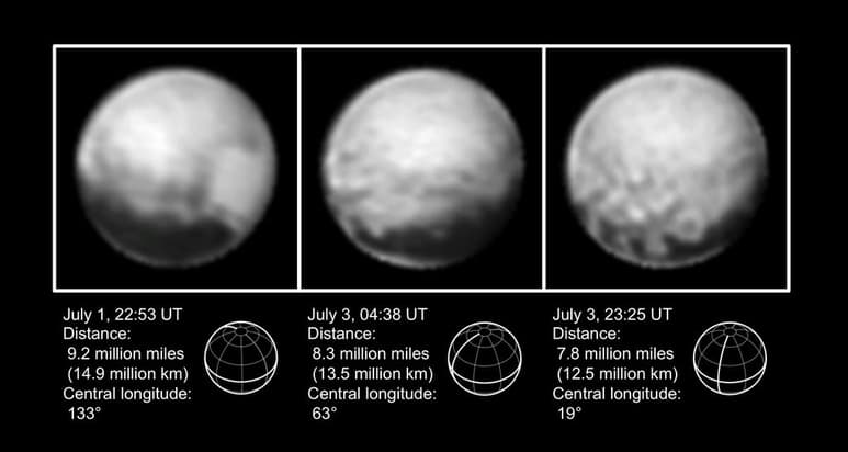 Las fotografías, captadas el 1 y el 3 de julio, son un aperitivo de lo que podrá verse cuando la sonda haga historia el 14 de julio, al situarse a 12,500 kilómetros de Plutón, lo más cerca que se ha estado nunca de él. (EFE)