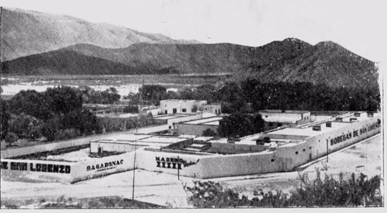 Panorámica de las Bodegas de San Lorenzo. (En Juan Contreras C. Monografia de Parras.1948)