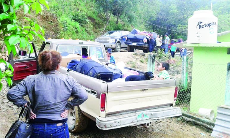 Desplazamiento. Se estima que son 60 personas las que tuvieron que salir de su comunidad.
