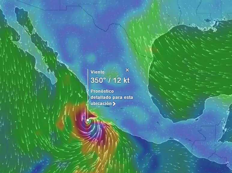 El portal www.windyty.com se especializa en el monitoreo de fenómenos naturales en tiempo real.