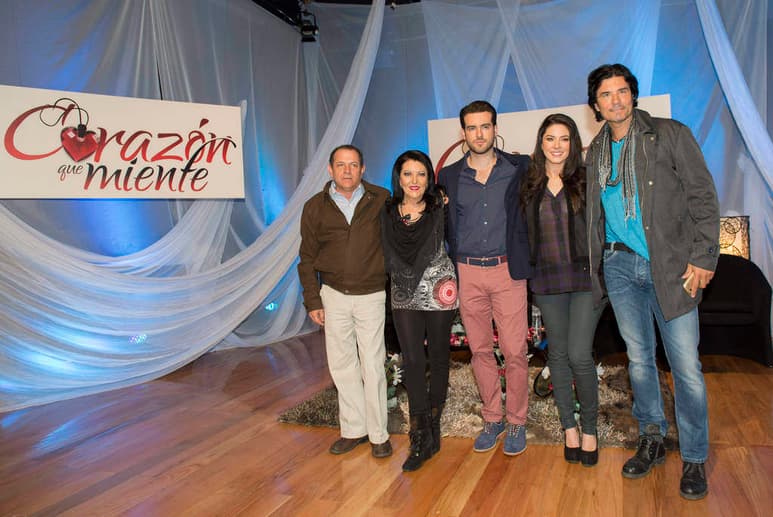Melodrama. Marco Vinicio (izq.), productor asociado, Mapat, productora ejecutiva, Pablo Lyle, Thelma Madrigal y Diego Olivera.