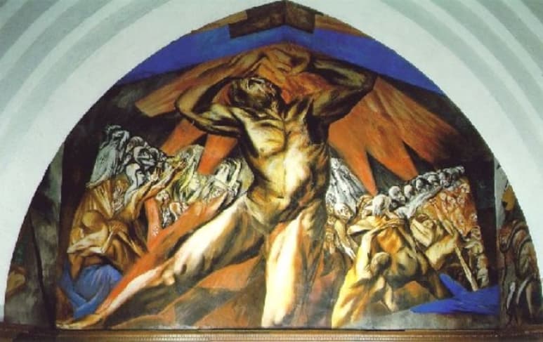 Prometeo es un fresco que se encuentra localizado en el Pormona College, en Claremont y describe, a su modo, el mito del héroe que entregó el fuego divino a los hombres.