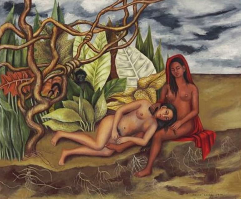 Dos desnudos en el bosque, de tan solo 30 centímetros de ancho por 25 de largo (casi 12 por 10 pulgadas), muestra a dos mujeres desnudas descansando en un bosque. (ESPECIAL)