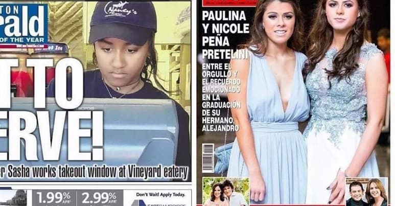 Exhiben. En Twitter levantó polémica que mientras Sasha Obama, hija del Presidente de Estados Unidos, Barack Obama, laboró como cajera en un restaurante, las hijas de Enrique Peña Nieto aparecen en revistas de sociales. (ESPECIAL)