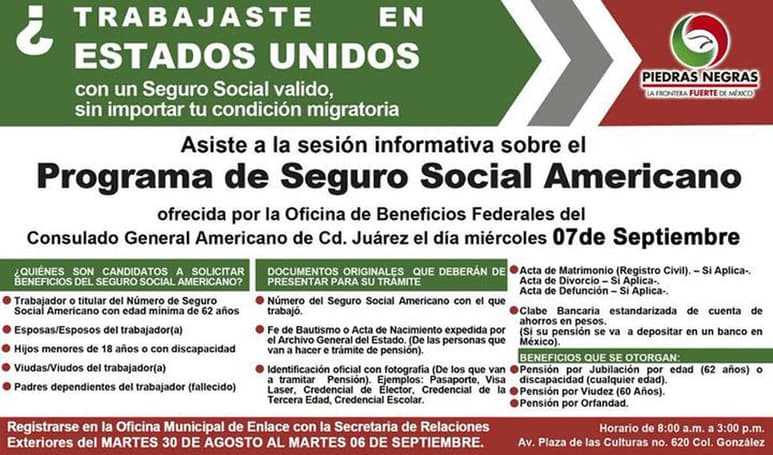 Atentos. Personas que trabajaron en Estados Unidos con un número de seguro social válido, pueden obtener pensión.
