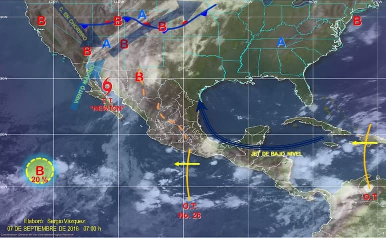 El ciclón se encuentra en tierra 85 kilómetros al noroeste de Hermosillo, Sonora, y 285 kilómetros al sur-suroeste de Tucson, Arizona, Estados Unidos. (TWITTER)