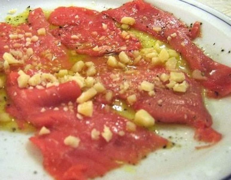 Carpaccio de pollo al limón