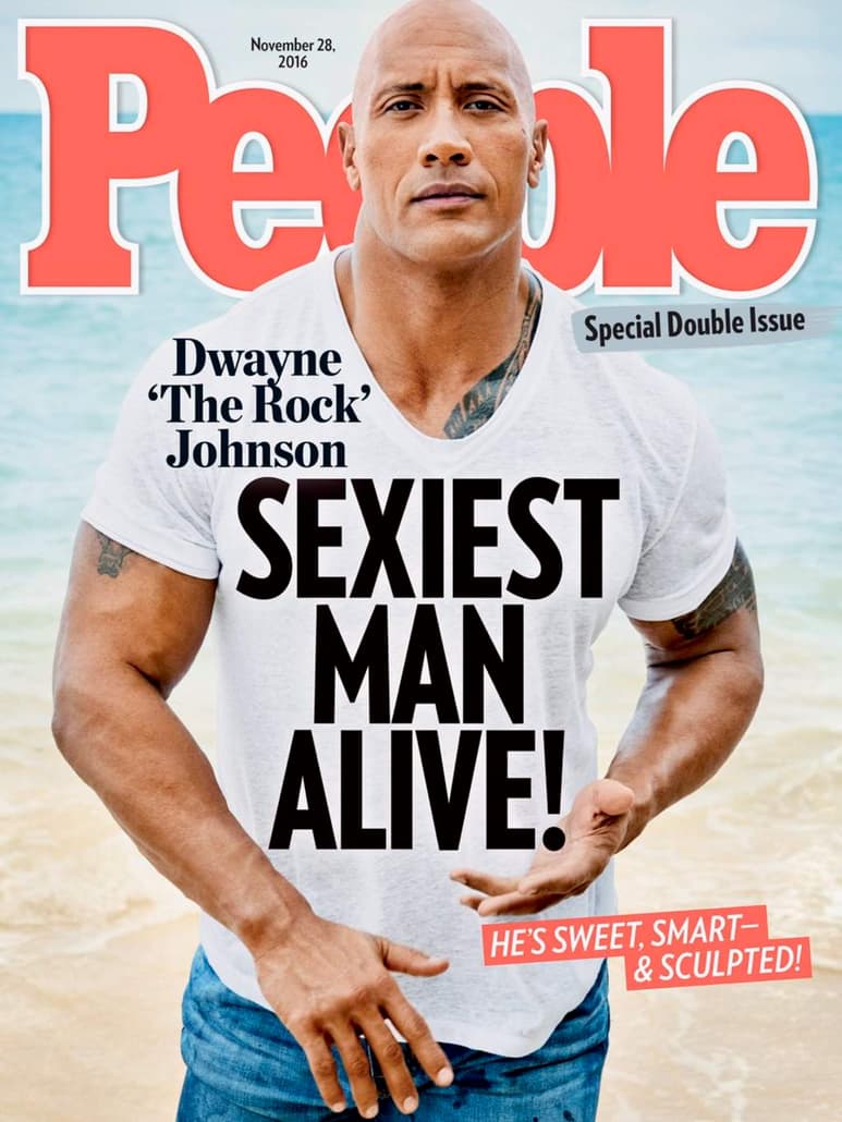 Según la revista People, el actor Dwayne Johnson fue nombrado como el hombre más sexy. (TWITTER)