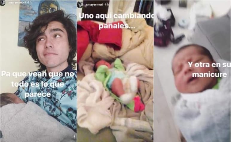 El hijo de Bárbara Mori y Sergio Mayer dejó ver el rostro de su bebé en redes sociales. (INSTAGRAM)
