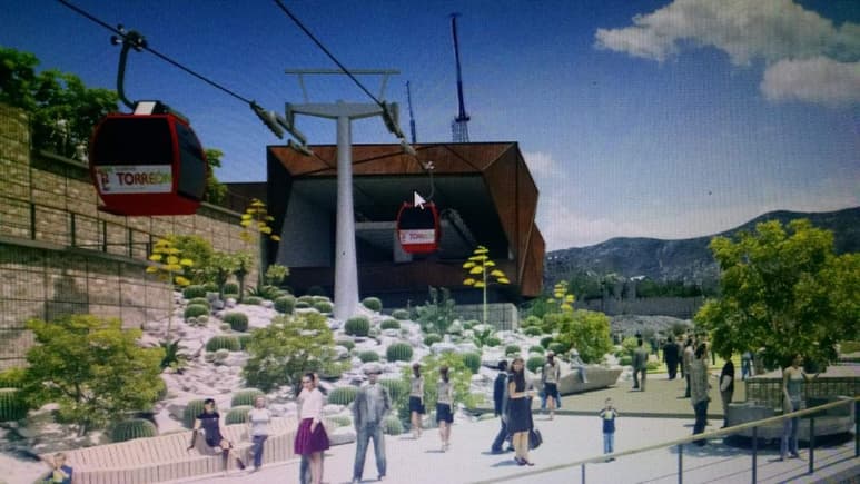 También con recursos por 20 millones de pesos se hará el Parque Ecológico a base de terrazas por la topografía del terreno, en la parte alta del Cerro de las Noas y contigua a la segunda estación del Teleférico. (TWITTER)