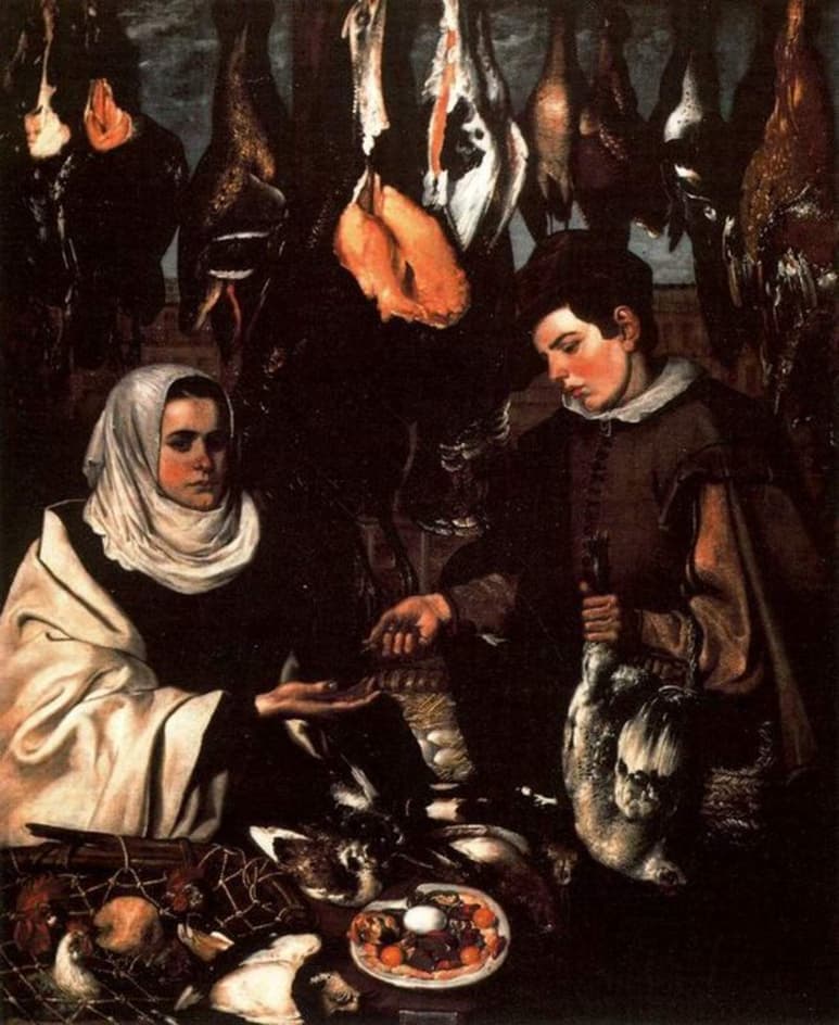 La obra, señala su ficha del Museo del Prado, representa un puesto de venta de volatería situado en una amplia plaza mayor, probablemente la de Zocodover en Toledo. (ESPECIAL)